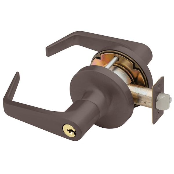 Grade 1 Classroom Security Cylindrical Lock, Key in Lever Cylinder, Dane Lever, Standard Rose, Dark